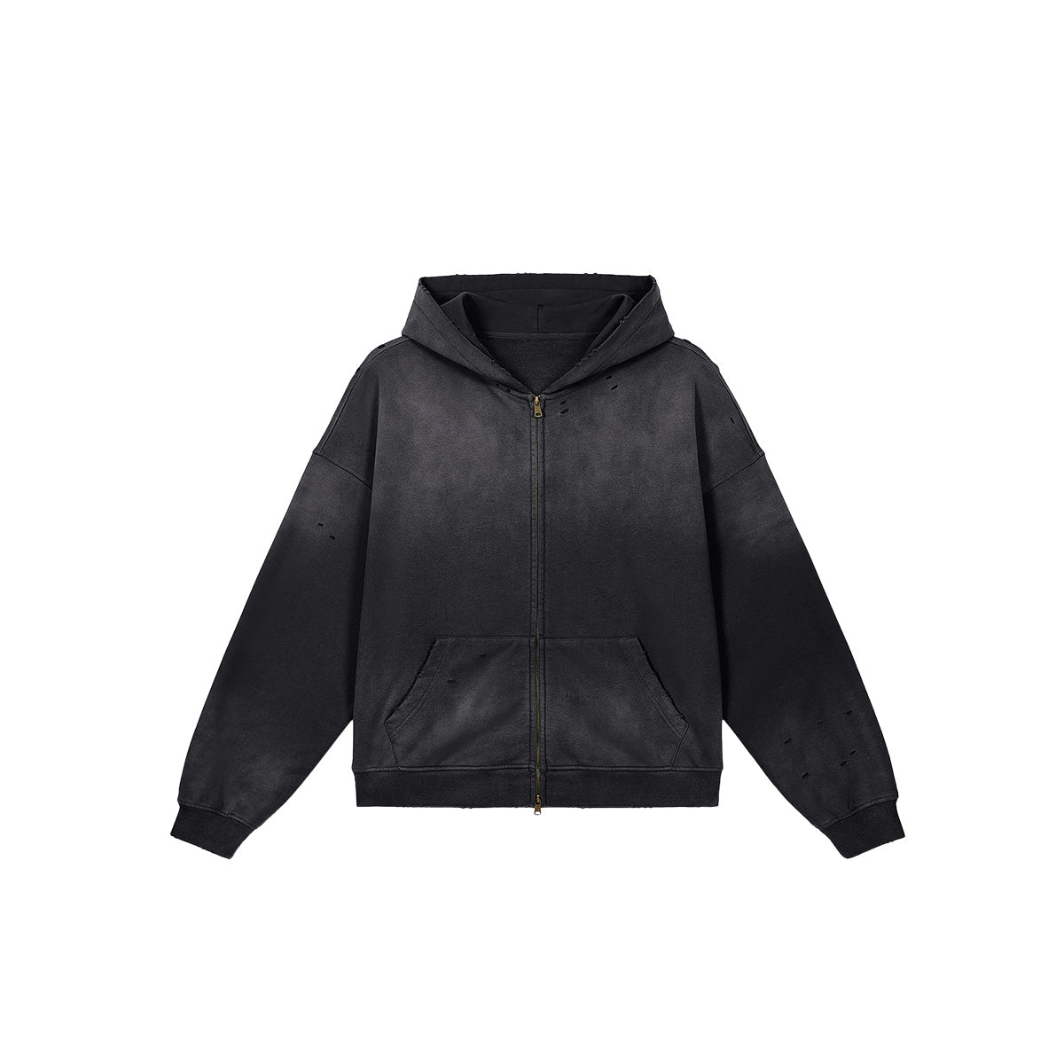 Basic Washed Zip Up Hoodie