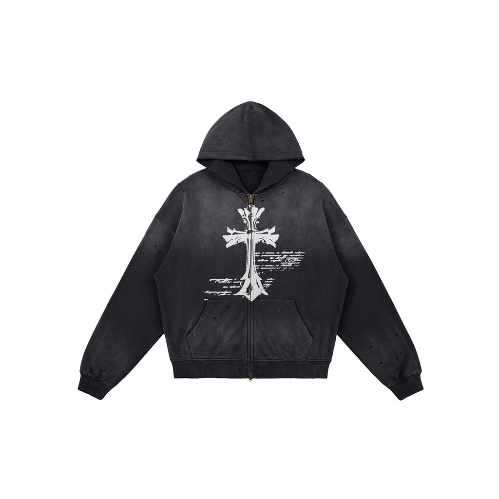 Cross Sun-Faded Zip Hoodie