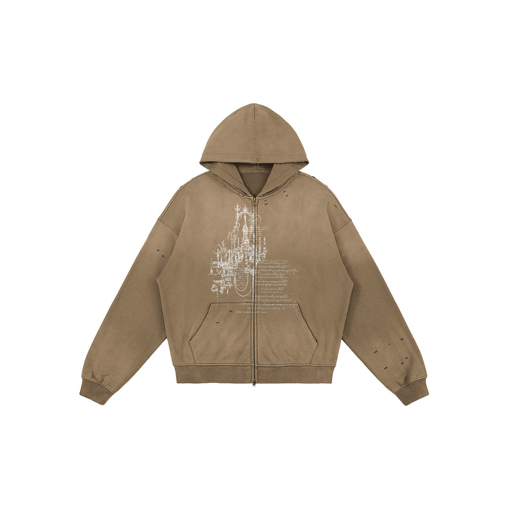 !Script Sun-Faded Zip Hoodie