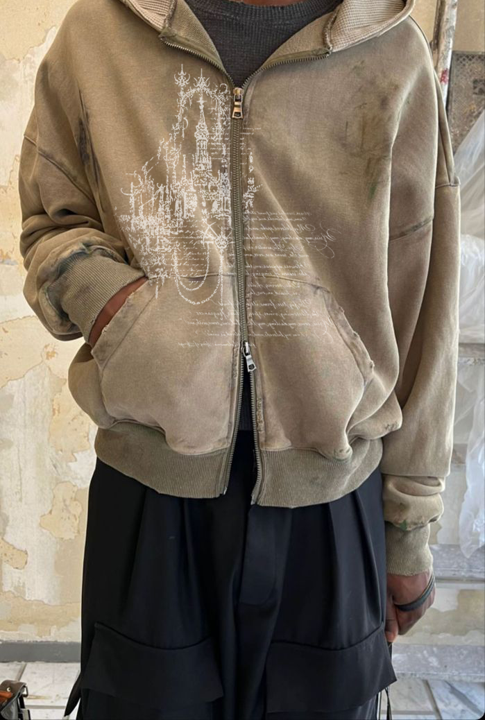 !Script Sun-Faded Zip Hoodie