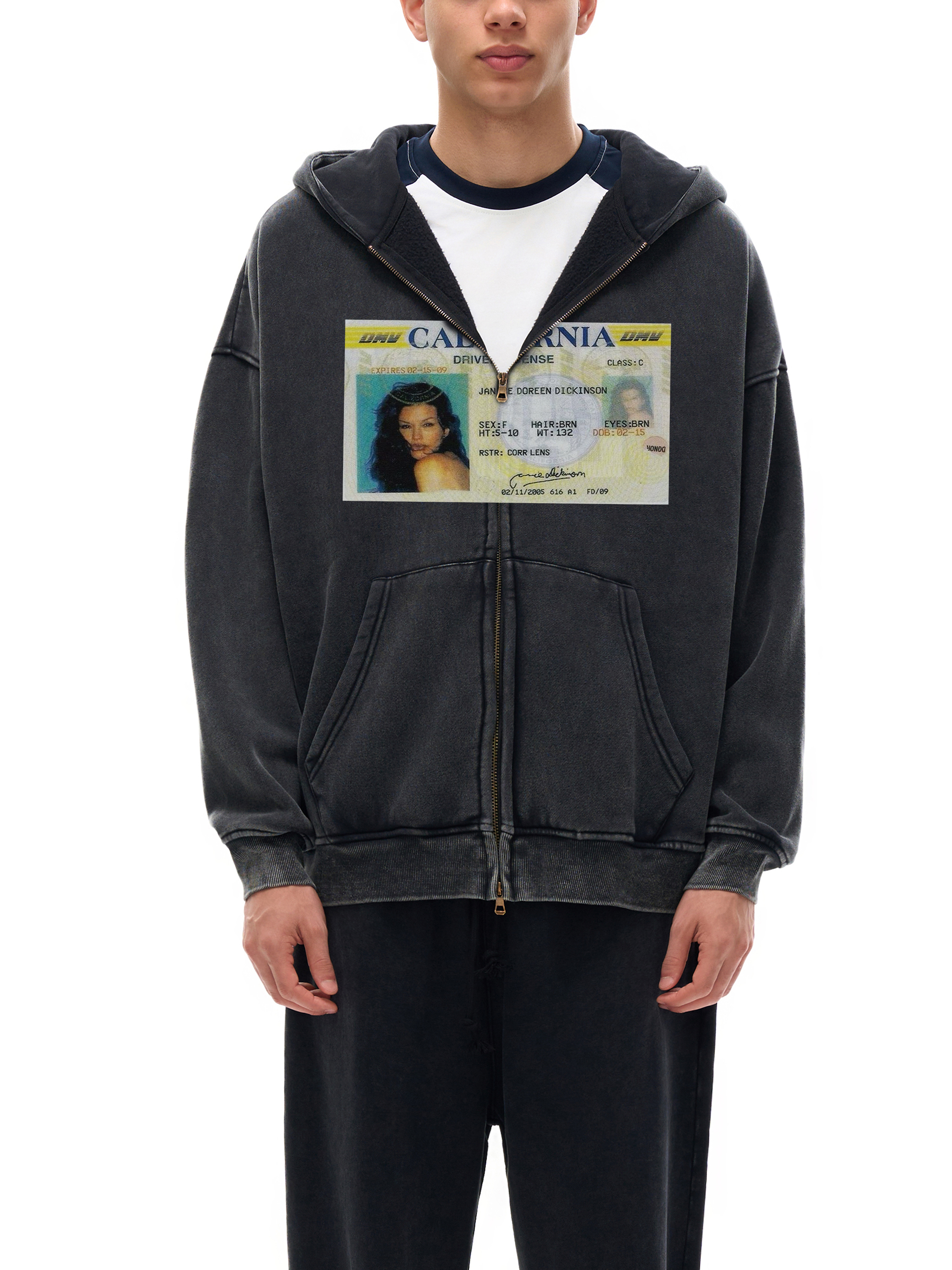 Drivers License Sun-Faded Zip Hoodie